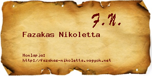 Fazakas Nikoletta névjegykártya